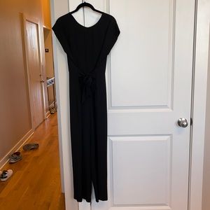 Loft black jumpsuit with tie in front